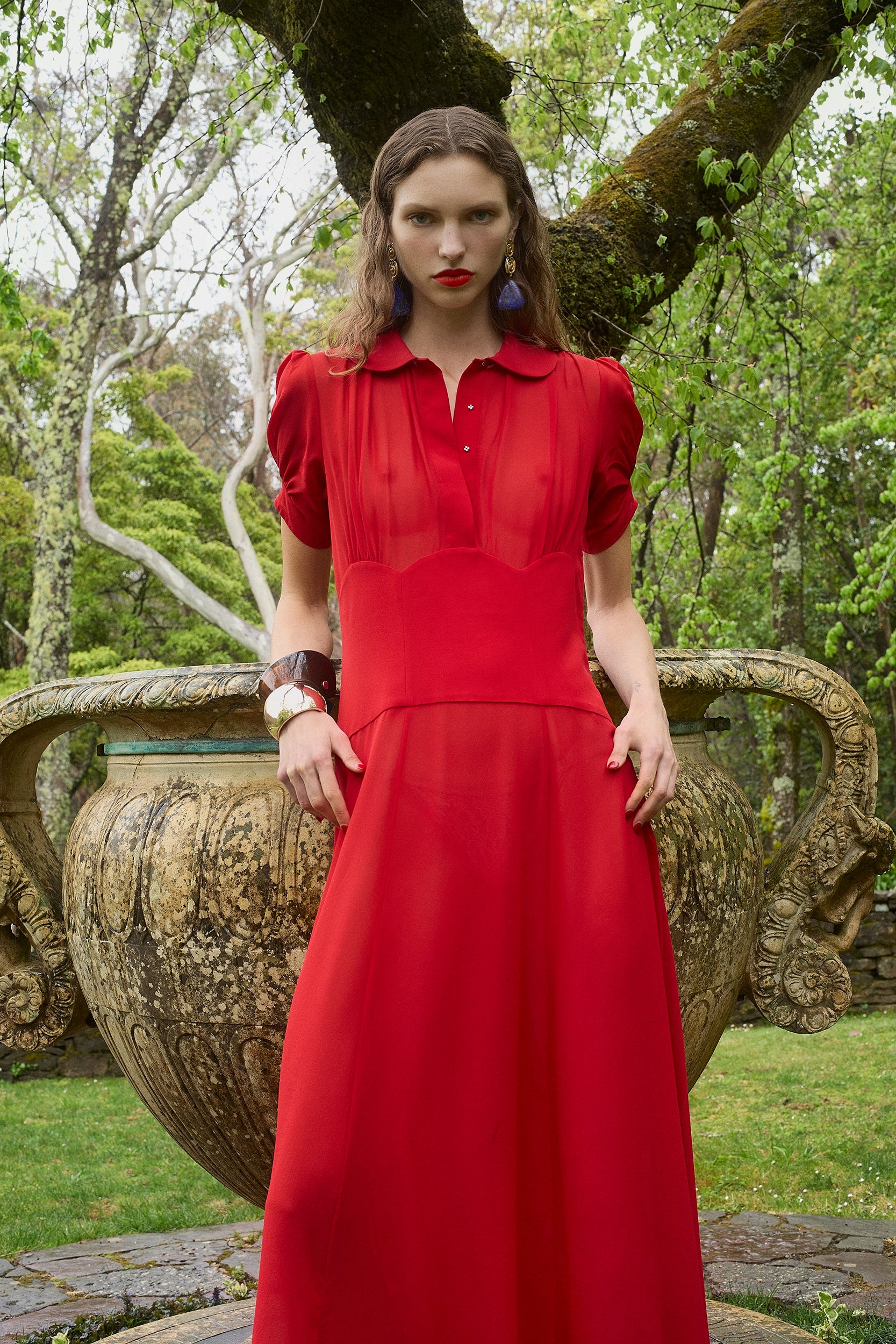 Satine Dress in True Red Satine Dress in True Red